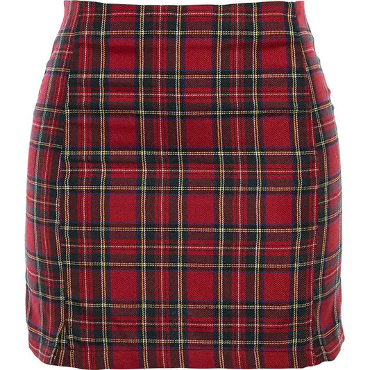 High Waist Slim Plaid Skirt for Women