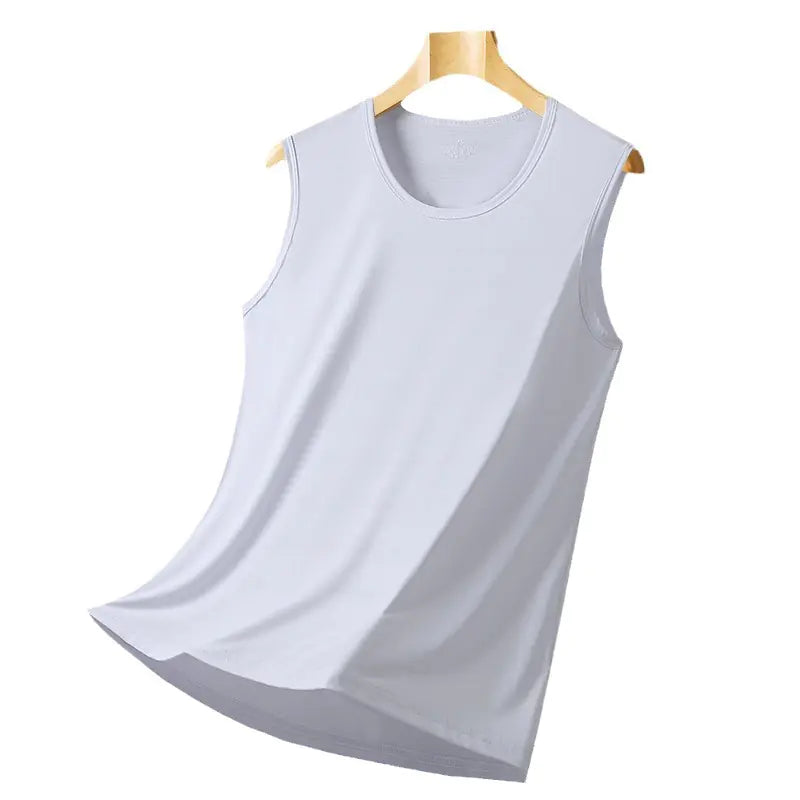 Men's Quick-Dry Sleeveless T-Shirt in Ice Silk Fabric