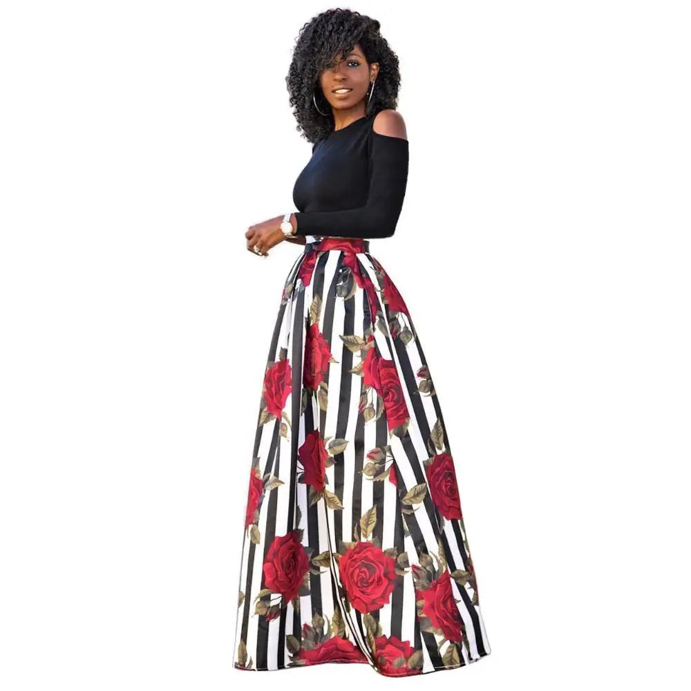 Floral Puff Skirt Two-Piece Set for Women