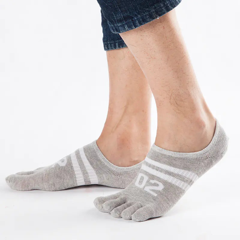 Five-Finger Sports Socks - Invisible Cotton Boat Socks