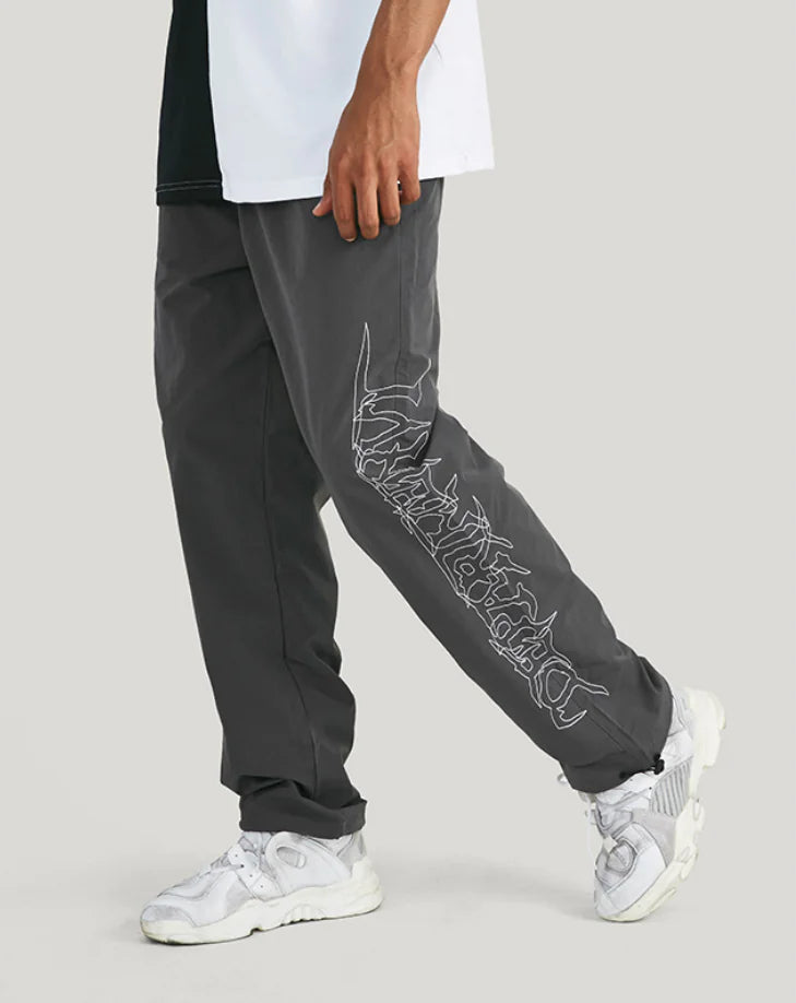 Men's Loose Fit Drawstring Windbreaker Pants