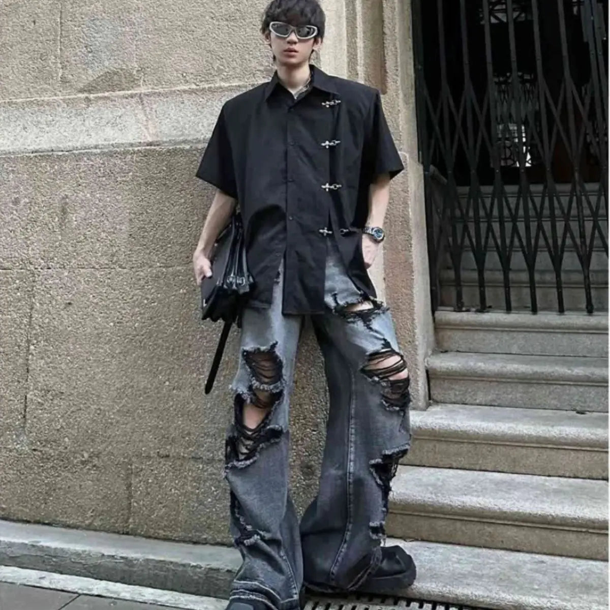 American Ripped Design Jeans for Men - High Street Retro