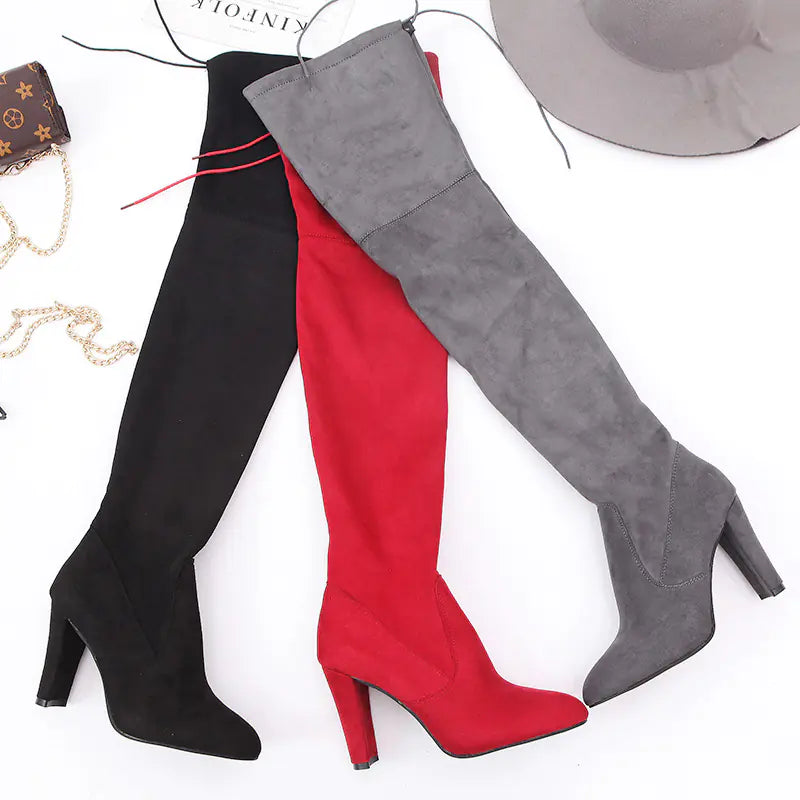 2020 Fashion Pointed Toe High Heel Over Knee Boots
