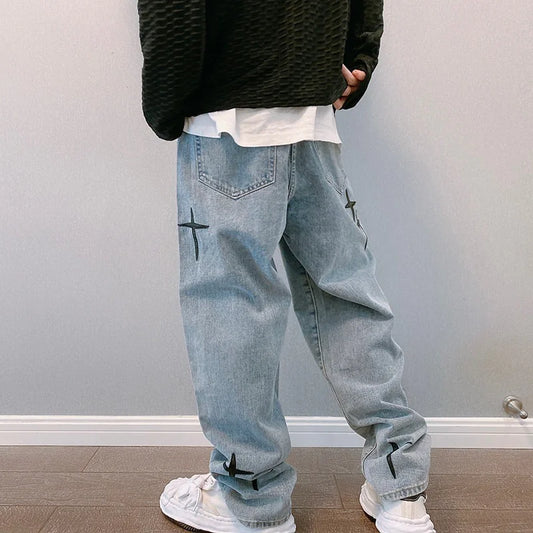 Wide Leg Loose Men's Jeans - Spring & Autumn Fashion
