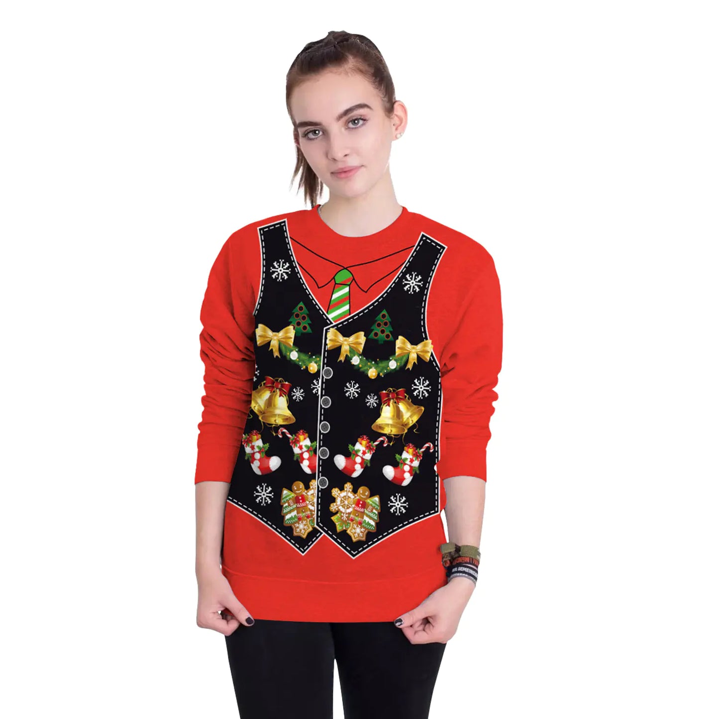 3D Digital Printed Women's Christmas Pullover Sweatshirt