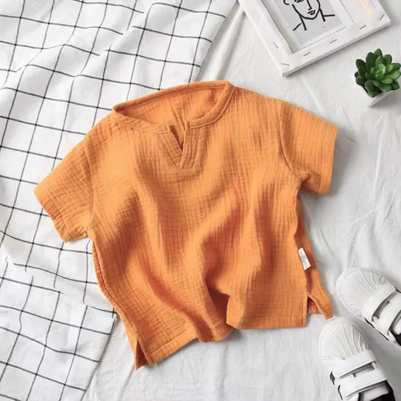 Fashionable Short-Sleeved Blouse for Babies