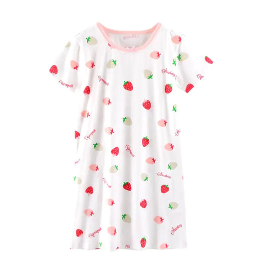 Summer Short-Sleeved Girls' Cotton Pajamas