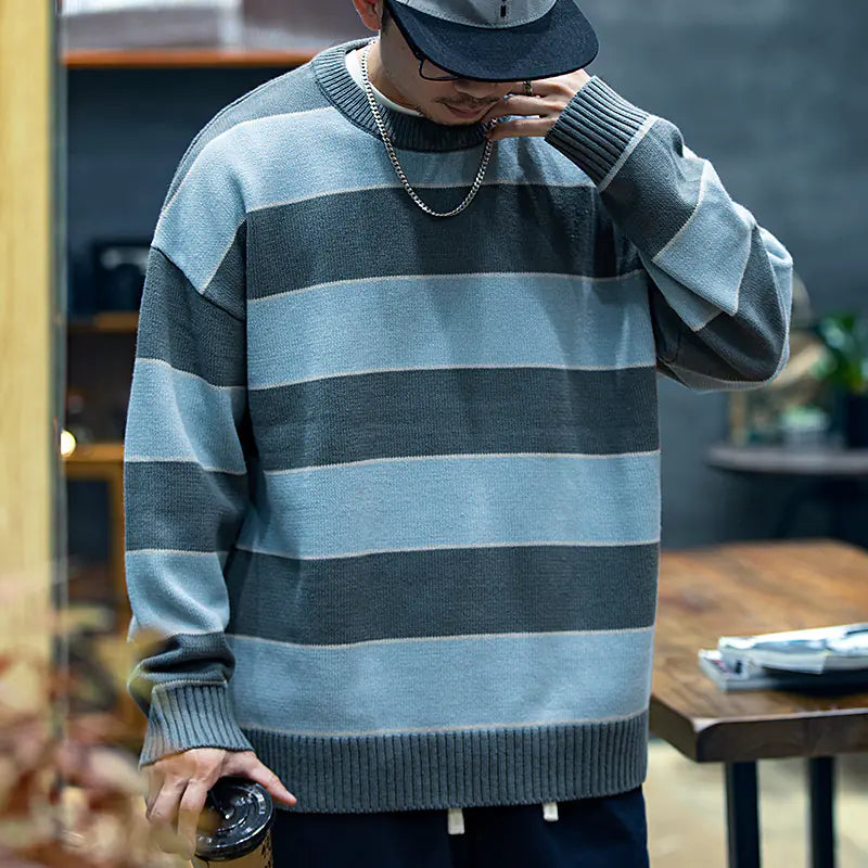 Men's Casual Crew Neck Sweater - Loose Fashion Fit