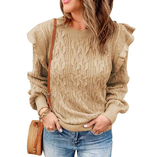 "New Style Thickened Solid Color Loose Women's Sweater"