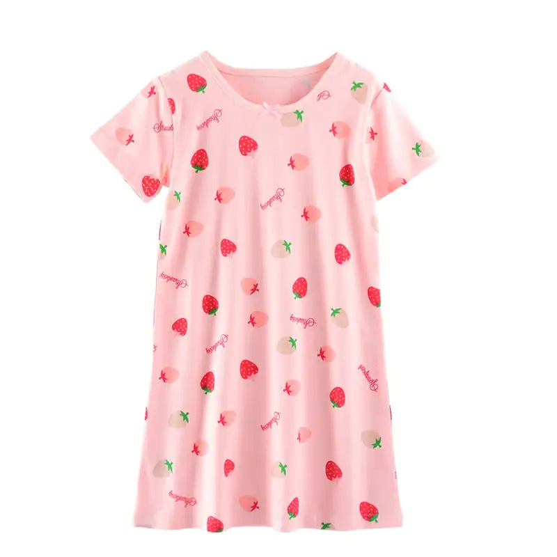 Summer Short-Sleeved Girls' Cotton Pajamas