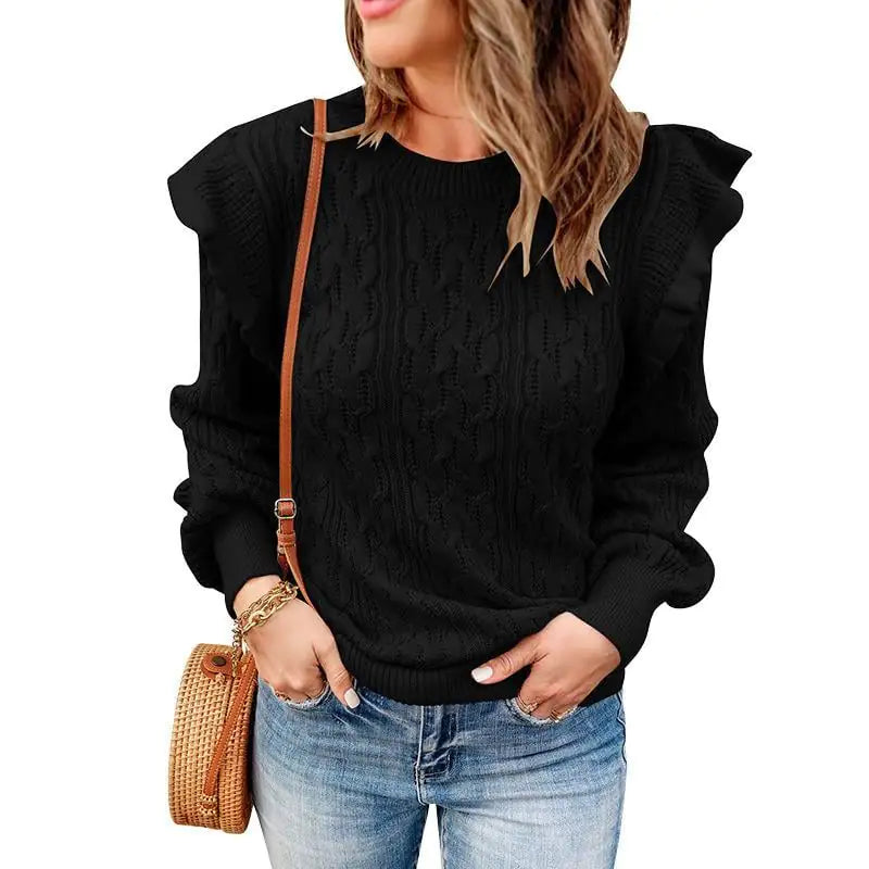 "New Style Thickened Solid Color Loose Women's Sweater"
