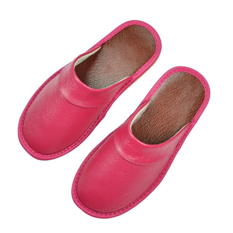 Indoor Leather Baotou Slippers for Home Furnishing