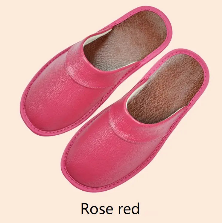 Indoor Leather Baotou Slippers for Home Furnishing