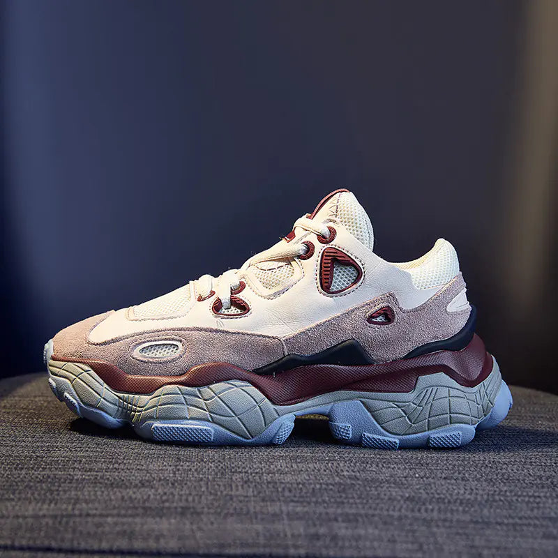 Thick Sole Dad Sneakers - Casual Athletic Shoes