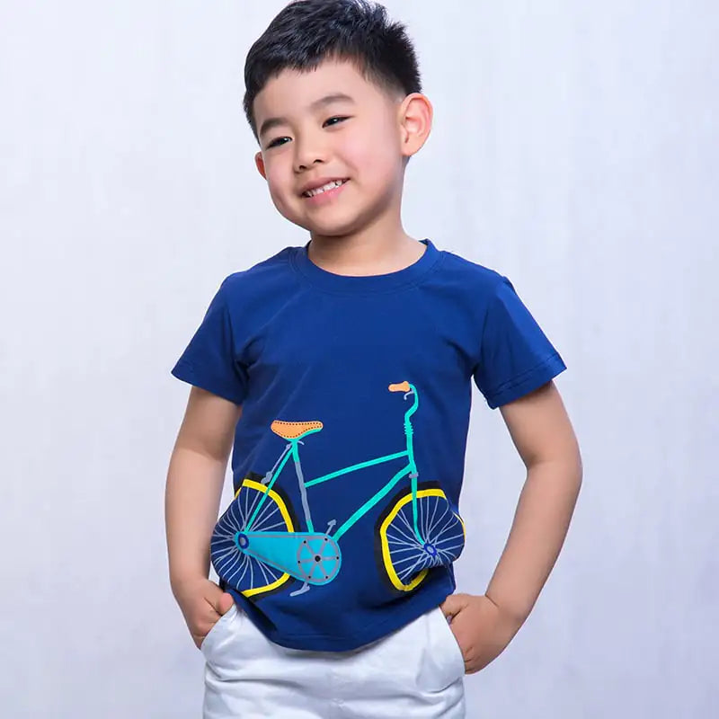 Trendy Cartoon Printed Short-Sleeved T-Shirt for Kids