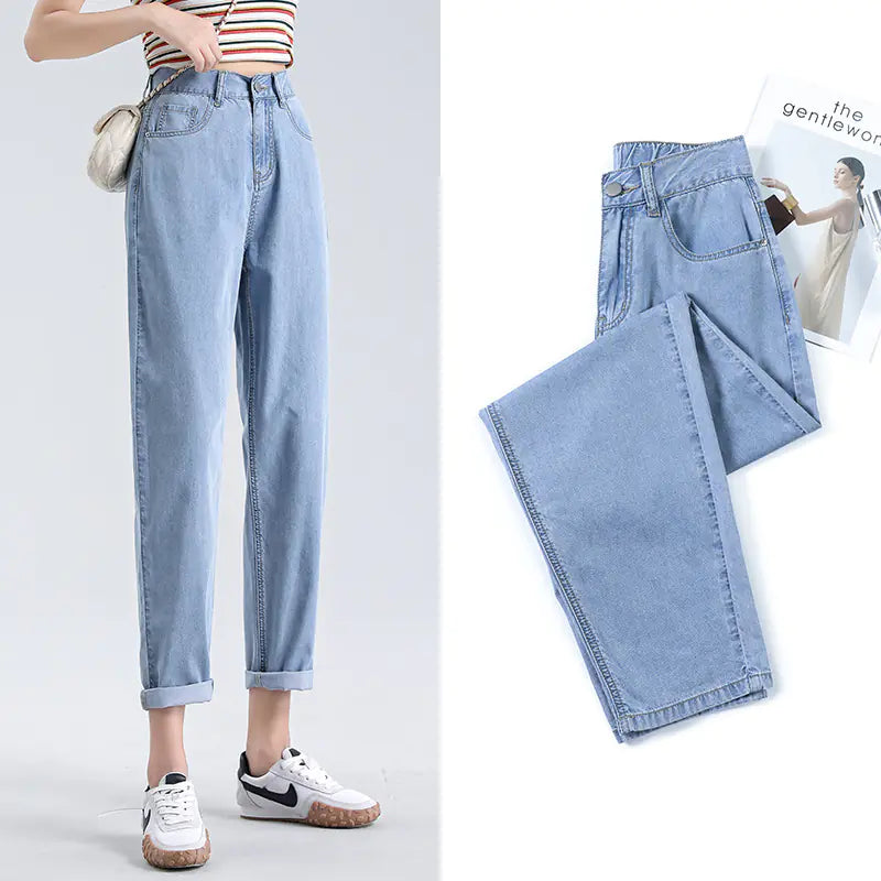 Comfortable Loose High Waist Tencel Denim Jeans