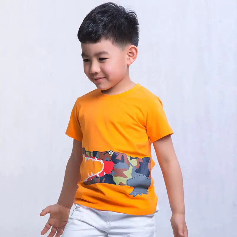 Trendy Cartoon Printed Short-Sleeved T-Shirt for Kids