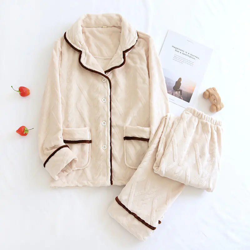 Couple Flannel Pajamas for Autumn and Winter