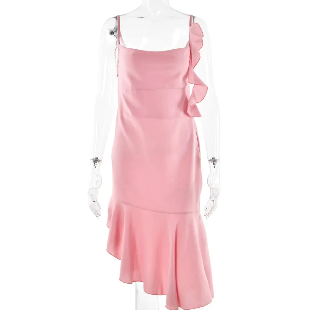 Slim Fit Patchwork Spaghetti Strap Skirt Fashion
