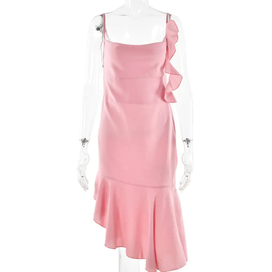 Slim Fit Patchwork Spaghetti Strap Skirt Fashion