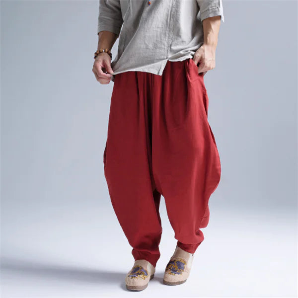 Casual Arc Pants with Ethnic Lantern Style
